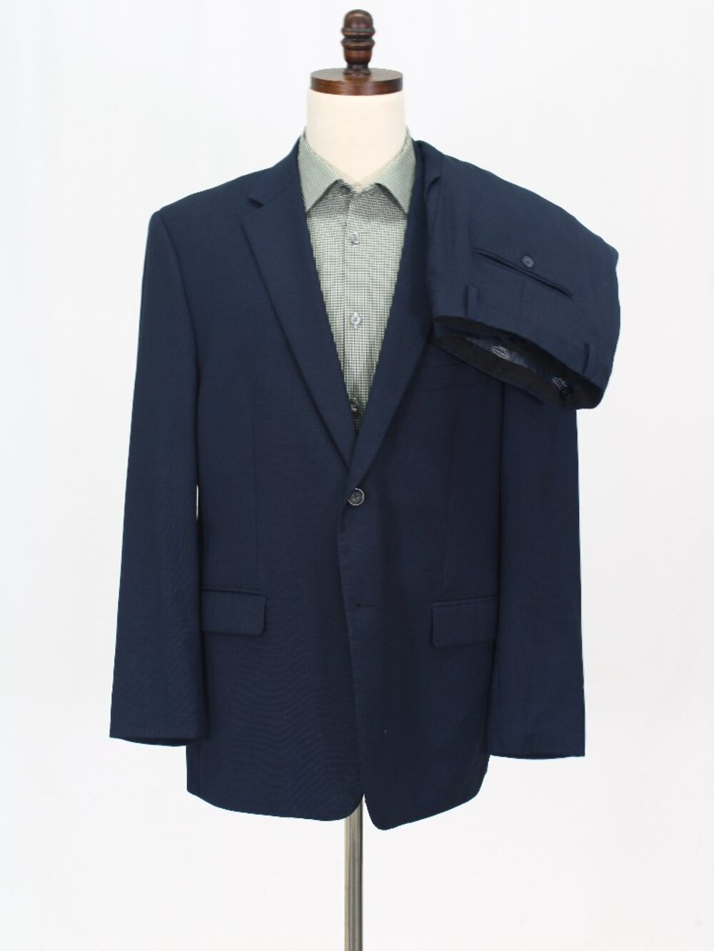 Pronto Uomo 46R 40x30 Navy Full Suit 2-Button Solid R965